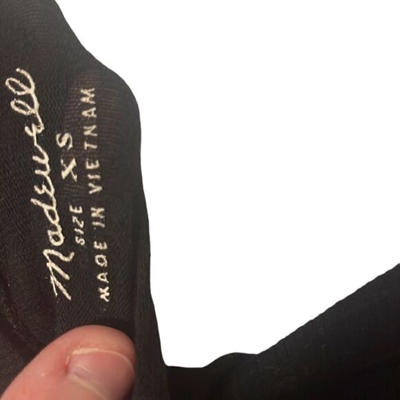 NWT Madewell Black Cinch Waist Drawstring Short Sleeve Top XSmall - Picture 8 of 10